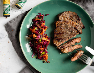 Steak With Underberg Marinade & Coleslaw